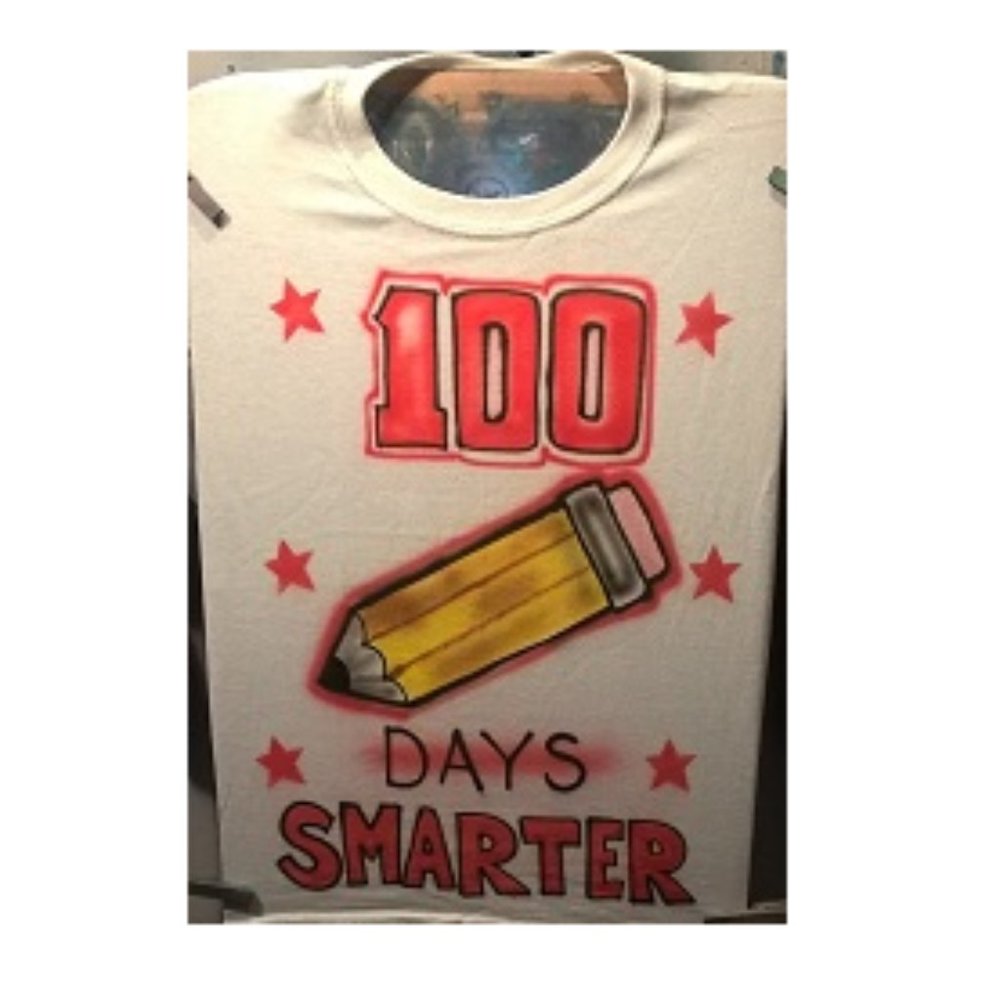 new airbrush 100th day of school tshirt